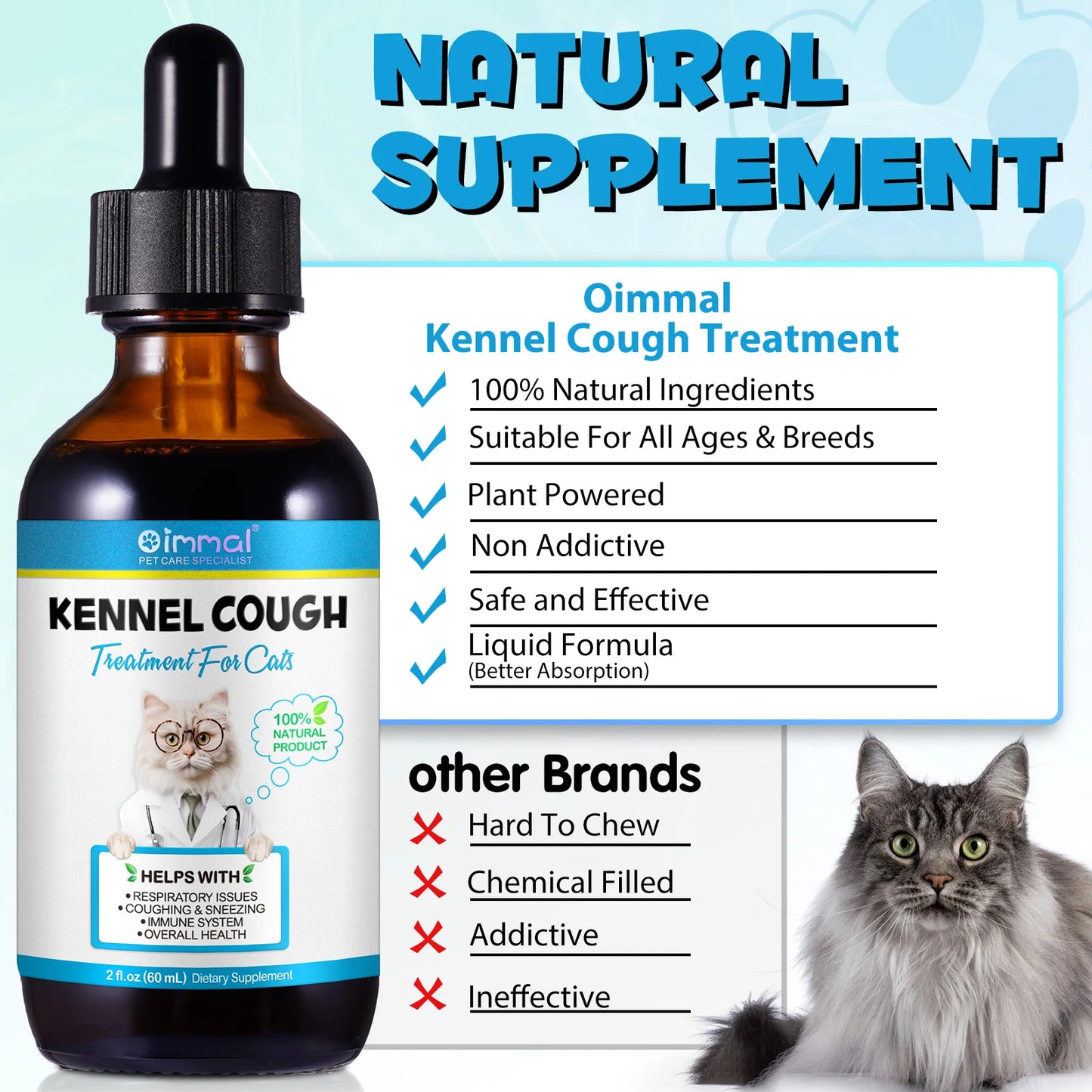 Cough Relief Drops for Cats Throat Soother Dry and Wet Pet Cough 2 Fl Oz Ingredients Formulated to Soothe Pets Irritated Throat
