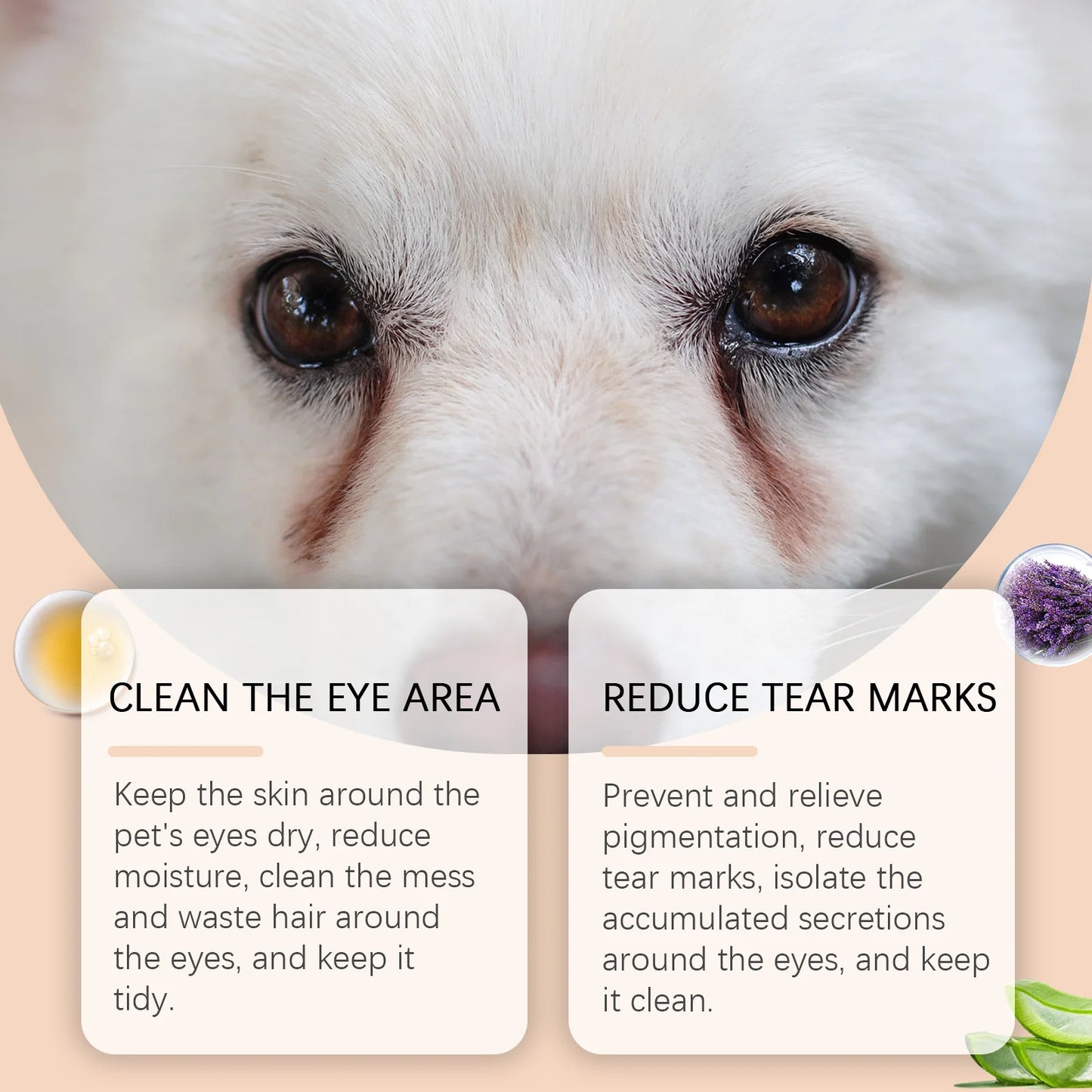 YEGBONG Pet Tear Stain Cleansing Balm Gentle Formula Non-Irritating Removes Dirt Debris for Dogs Cats Daily Eye Care