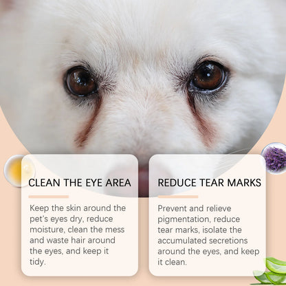 YEGBONG Pet Tear Stain Cleansing Balm Gentle Formula Non-Irritating Removes Dirt Debris for Dogs Cats Daily Eye Care