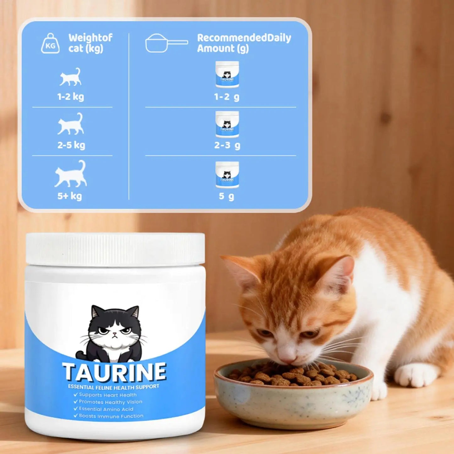 200ml Taurine Powder For Cats Heart Support Organic Powder Immune System Support Kitten Powder For Eye Protection Digestion