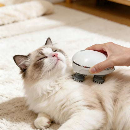 Electric Cat Massager Head Massager Health Care Relax Shoulder Neck Deep Tissue Scalp Kneading Vibrating Device Pet Supplies