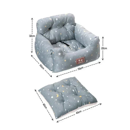 Dog Car Seat with Safety Belt Four Season Universal Pet Ooster Nest Cushion Washable Dogs Cats Sofa Bedding Travel Mattress