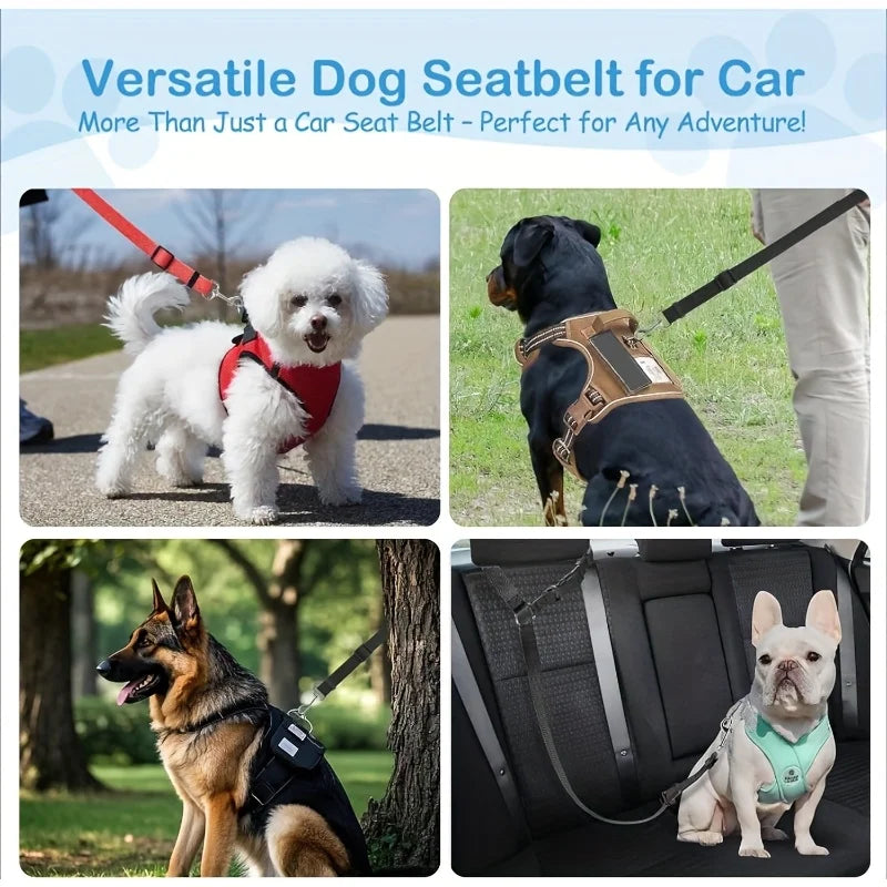 1pc Pet Car Seat Belt Adjustable Leash, Durable Nylon Material, Suitable for Small and Medium Dogs, Pet In-Car Seat Travel