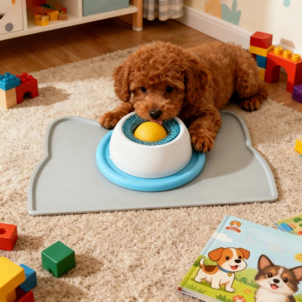 Slow Feeder & Lick Mat: Dog/Cat Enrichment Toys for Mental Stimulation, Puppy Training Puzzle Feeder, Pet Food Dispenser