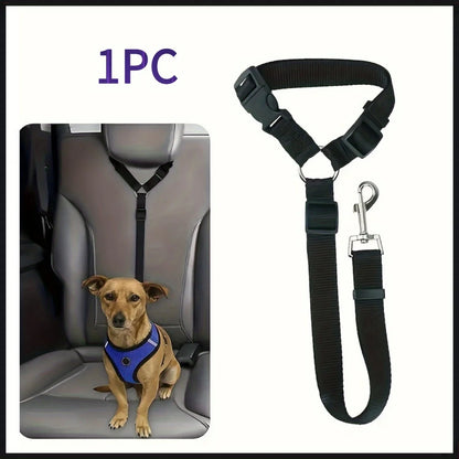 1pc Pet Car Seat Belt Adjustable Leash, Durable Nylon Material, Suitable for Small and Medium Dogs, Pet In-Car Seat Travel