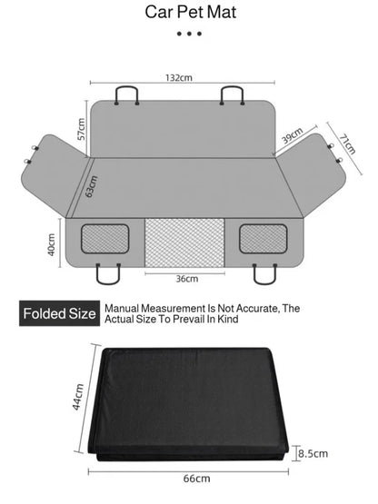 Winter Removable Car Seat Cover Back Seat Extension Dog Pad Waterproof Scratch Proof Nonslip Hammock Rear Seat Cushion for Pet