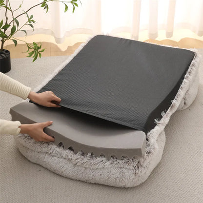 Dog Bed Dog Plush Pet Bed Winter Thickened Pad Dog Sleeping Bed Sofa Removable Pad Dog Small Large Dog square kennel