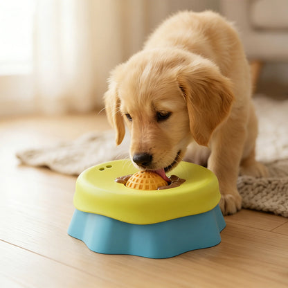 Dog lick Bowl Slow Feeder Dog Bowl for Liquid with Rolling Ball Interactive Lick Bowl AntiSlip for Wet Food Water Treat Lick Toy