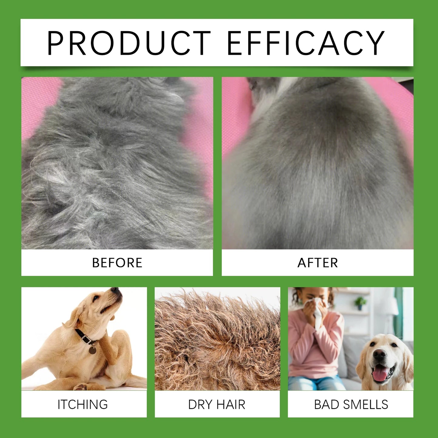 YEGBONG 100ml Hypoallergenic Pet 2in1 Shampoo and Conditioner pH Balanced Tear Free Bath for Dogs and Cats with Sensitive Skin