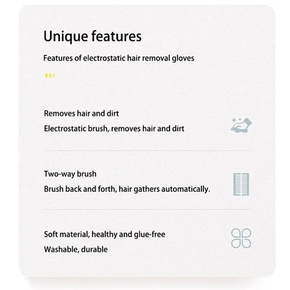 2-in-1 Reusable Pet Grooming Glove - Static Electricity Deshedding Brush for Cat/Dog Hair Removal, Massage Cleaning Tool