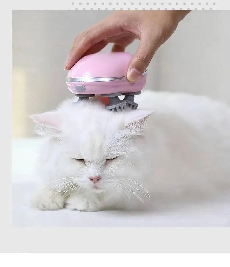 Electric Cat Massager Head Massager Health Care Relax Shoulder Neck Deep Tissue Scalp Kneading Vibrating Device Pet Supplies