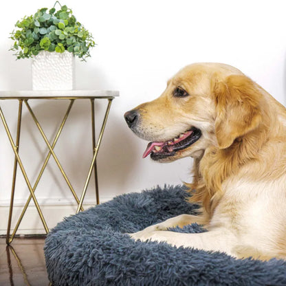 40cm-100cm Round Pet Bed for Large Dog Bed Super Soft Cat Bed Long Plush Dog House for Medium Dog House Winter Warm Sleeping