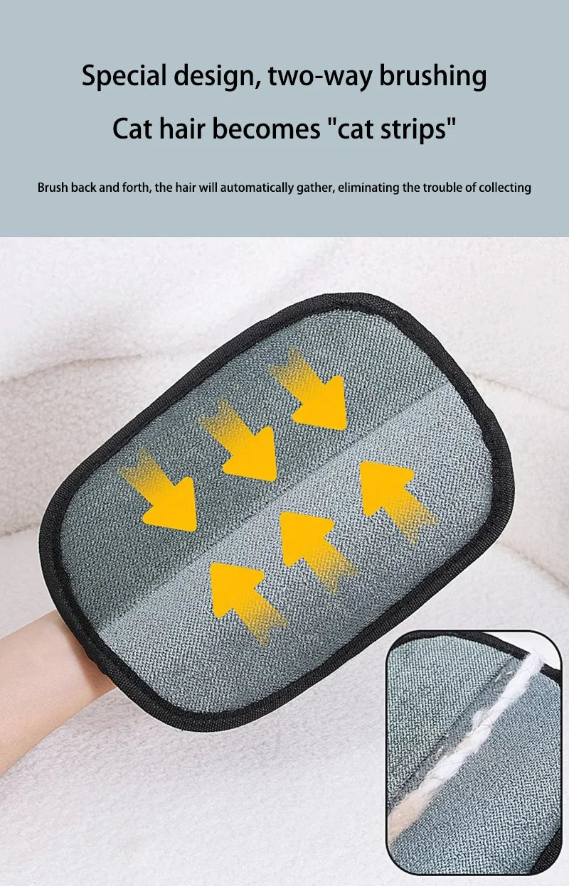 2-in-1 Reusable Pet Grooming Glove - Static Electricity Deshedding Brush for Cat/Dog Hair Removal, Massage Cleaning Tool