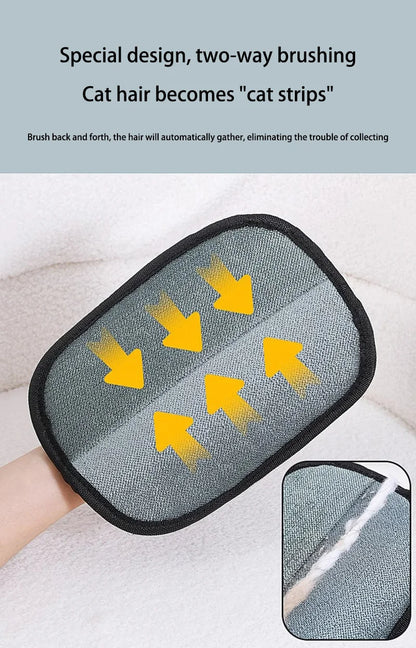 2-in-1 Reusable Pet Grooming Glove - Static Electricity Deshedding Brush for Cat/Dog Hair Removal, Massage Cleaning Tool