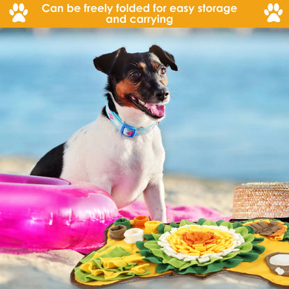 Pet Snuffle Mat Anti Slip Dogs Sniff Pad Soft Polyester Interactive Dog Treat Dispenser Mat for Pet Smell Training & Slow Feeder