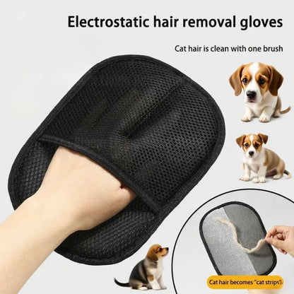 2-in-1 Reusable Pet Grooming Glove - Static Electricity Deshedding Brush for Cat/Dog Hair Removal, Massage Cleaning Tool