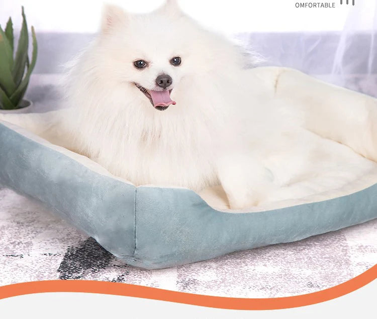 Pet Cat Dog Bed Cozy Square Plush Kennel Puppy Sofa Bed Cushion Pet Product Accessories For Small Medium Animal Doghouse