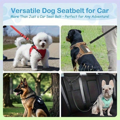 1pc Pet Car Seat Belt Adjustable Leash, Durable Nylon Material, Suitable for Small and Medium Dogs, Pet In-Car Seat Travel