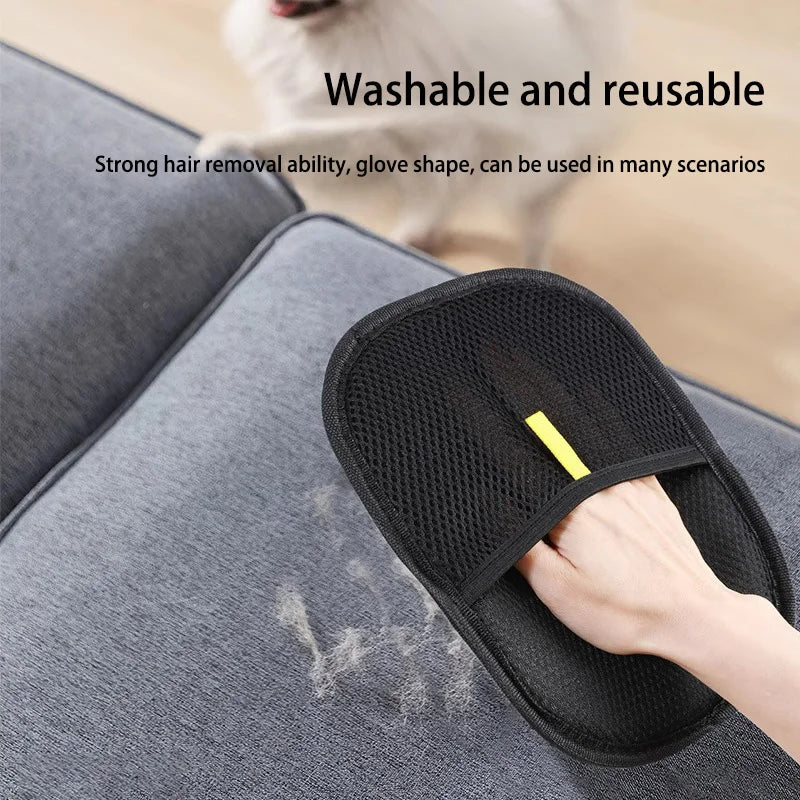 2-in-1 Reusable Pet Grooming Glove - Static Electricity Deshedding Brush for Cat/Dog Hair Removal, Massage Cleaning Tool