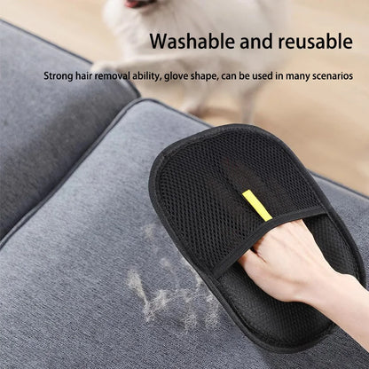 2-in-1 Reusable Pet Grooming Glove - Static Electricity Deshedding Brush for Cat/Dog Hair Removal, Massage Cleaning Tool
