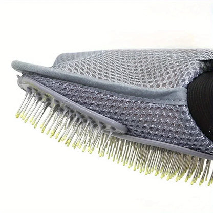 Gentle Deshedding Pet Grooming Glove - Efficient Dog & Cat Hair Removal Brush with Massage Tips