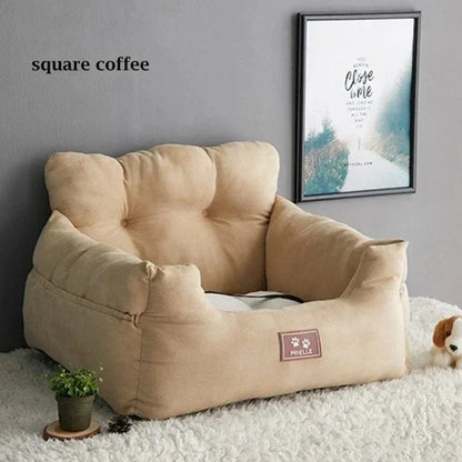Dog Car Seat with Safety Belt Four Season Universal Pet Ooster Nest Cushion Washable Dogs Cats Sofa Bedding Travel Mattress