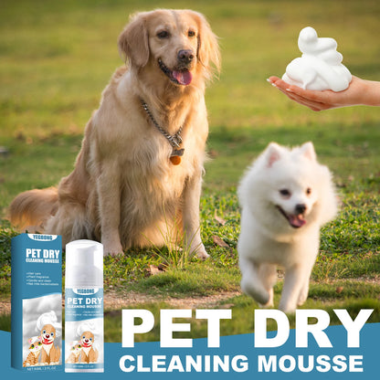YEGBONG Pet Dry Shampoo Gentle Odor Neutralizing Hair Softening No Rinse Vet Recommended for Puppies Kittens Sensitive Skin
