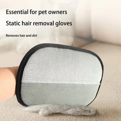 2-in-1 Reusable Pet Grooming Glove - Static Electricity Deshedding Brush for Cat/Dog Hair Removal, Massage Cleaning Tool