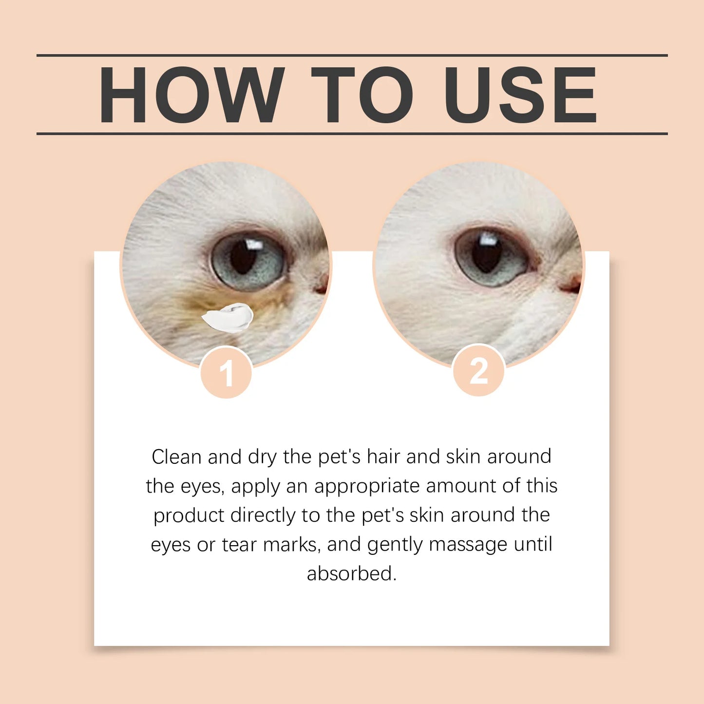 YEGBONG Pet Tear Stain Cleansing Balm Gentle Formula Non-Irritating Removes Dirt Debris for Dogs Cats Daily Eye Care