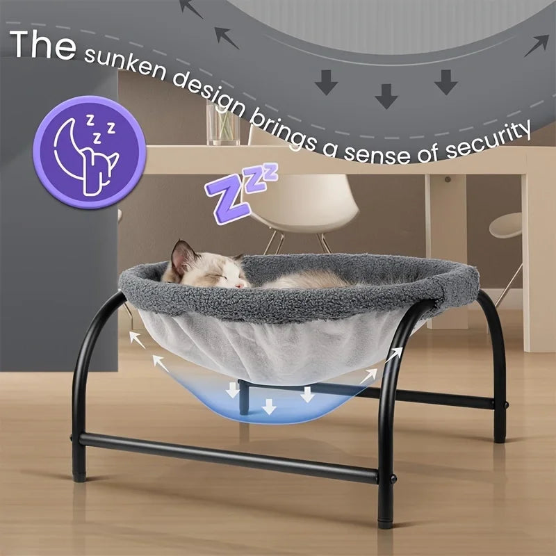 Pet Cat Bed Deep Sleep Nest Elevated Moisture-proof Breathable Removable Washable Pet Hammock for Dog Cat Soft & Warm in Winter