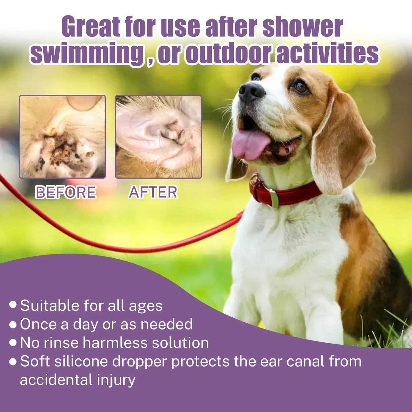 Cat Dog Ear Cleaner Pet Ear Wash Ear Drops Cleaning Control Yeast Mites Removes Ear Mites Scientific Formula Pet Supplies