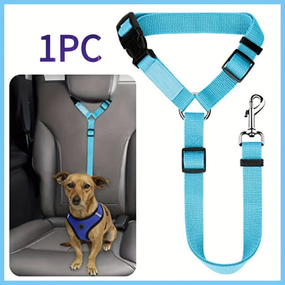 1pc Pet Car Seat Belt Adjustable Leash, Durable Nylon Material, Suitable for Small and Medium Dogs, Pet In-Car Seat Travel