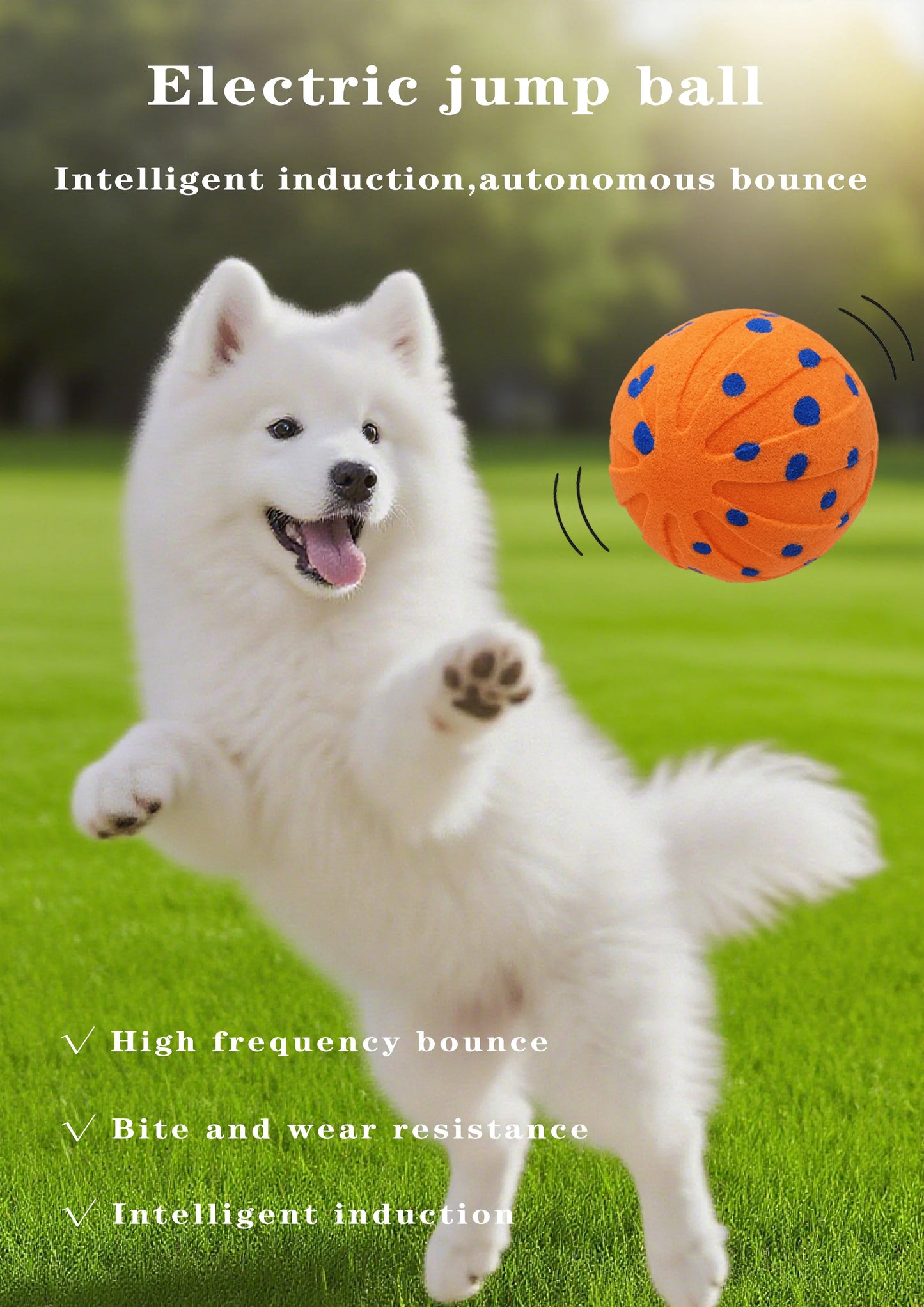 Pet Smart Interactive Ball Bouncing Ball For Dogs Electric Automatic Vibrating Popcorn Gravity Jumping Wear Resistant Foam Ball