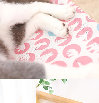 53*48*13cm Summer Elevated Pet Bed Foldable Portable Pet Camping Wooden Detachable Cat Teddy Dog March Bed Cooling Hammock ערסל