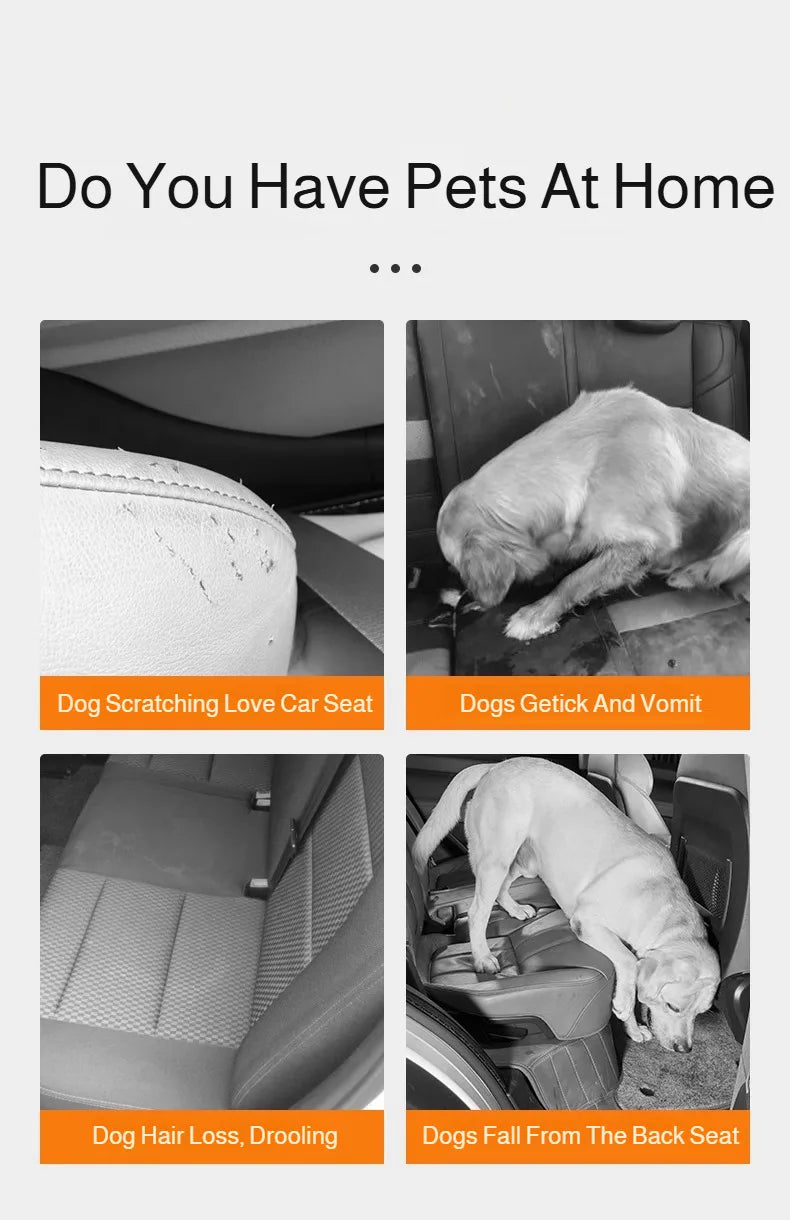 Winter Removable Car Seat Cover Back Seat Extension Dog Pad Waterproof Scratch Proof Nonslip Hammock Rear Seat Cushion for Pet