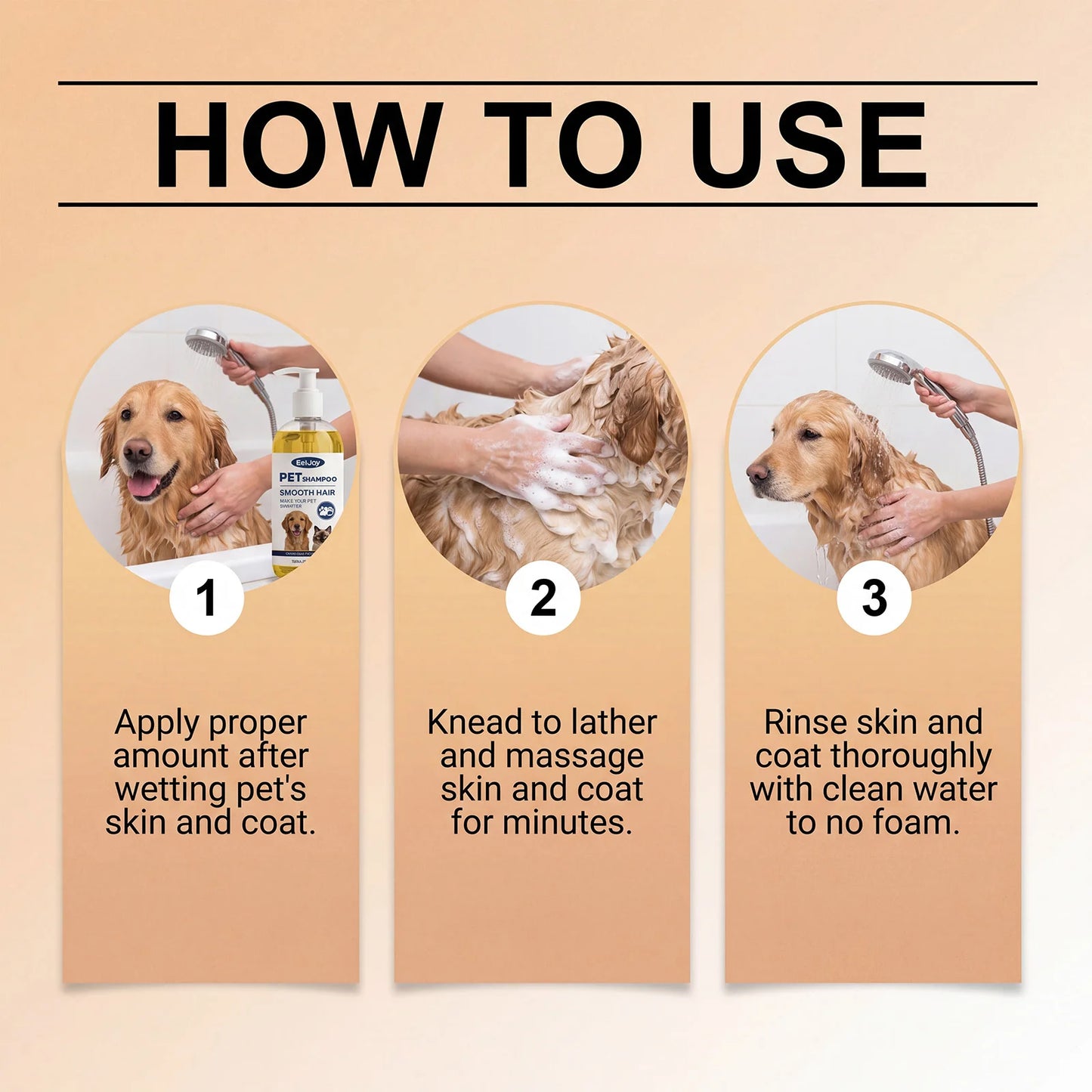Natural Coconut Oil Pet Shampoo Gentle Fur Cleansing Wash Smooth Coat Care for Dog Cat Deep Moisturizing Daily Grooming Supplies
