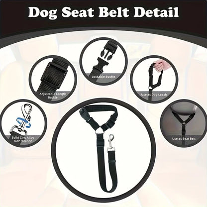 1pc Pet Car Seat Belt Adjustable Leash, Durable Nylon Material, Suitable for Small and Medium Dogs, Pet In-Car Seat Travel