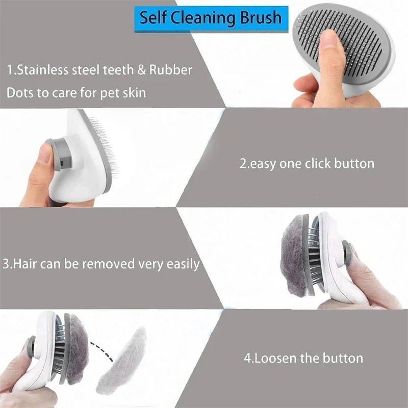 For Cat Accessories Dog Grooming Equipment Cats Products Non-slip Beauty Brush Pet Hair Removal Comb Things Supplies Home Garden