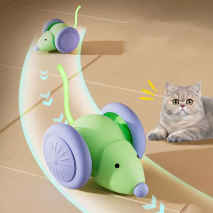 Electric Mouse Car Pet toys Interactive Cat Toy Rechargeable Automatic Teaser with Intelligent Obstacle Avoidance Pet Products