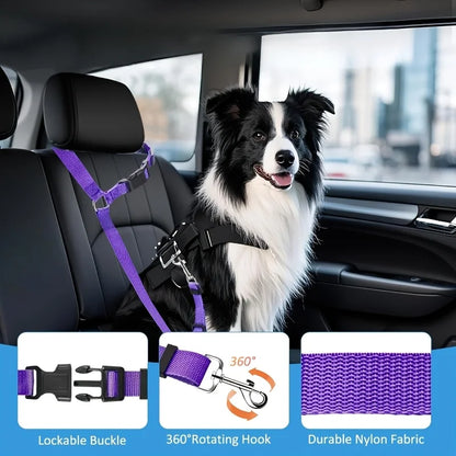 1pc Pet Car Seat Belt Adjustable Leash, Durable Nylon Material, Suitable for Small and Medium Dogs, Pet In-Car Seat Travel