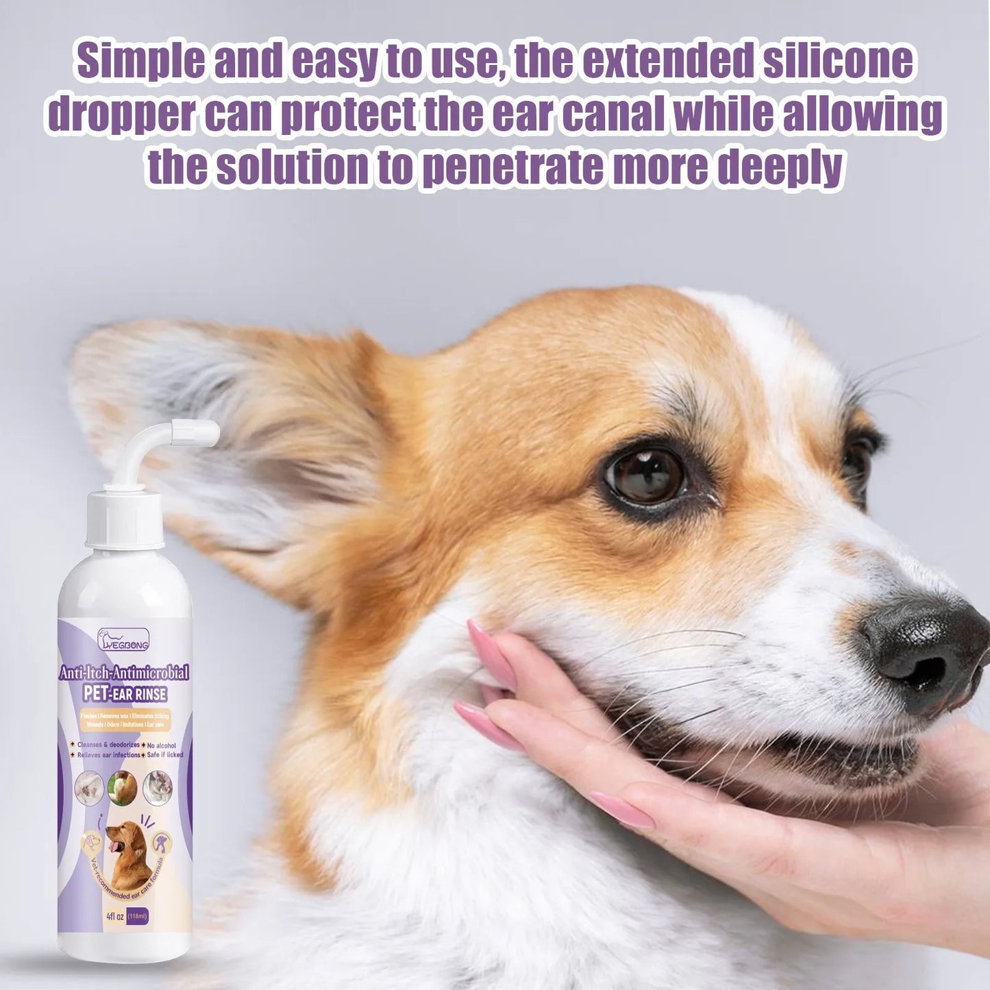 Cat Dog Ear Cleaner Pet Ear Wash Ear Drops Cleaning Control Yeast Mites Removes Ear Mites Scientific Formula Pet Supplies