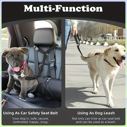 1pc Pet Car Seat Belt Adjustable Leash, Durable Nylon Material, Suitable for Small and Medium Dogs, Pet In-Car Seat Travel