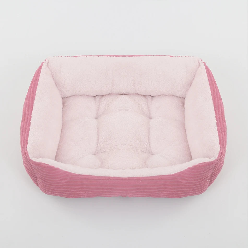 Bed for Dog Cat Pet Square Plush Kennel Medium Small Dog Sofa Bed Cushion Pet Calming Dog Bed House Pet Supplies Winter